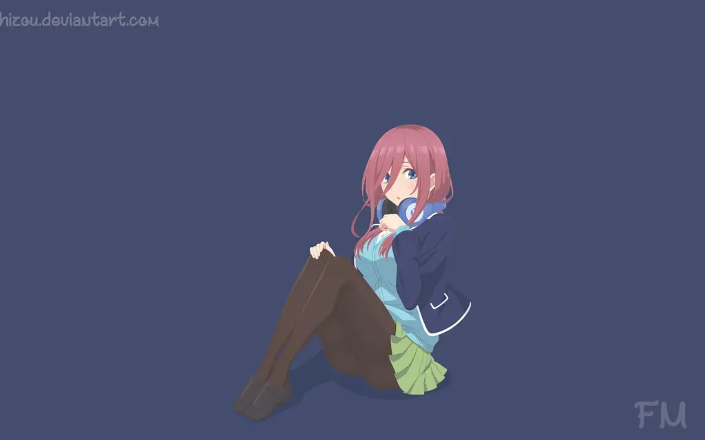 Wallpaper Nakano Miku dengan kualitas 4K yang sangat tajam dan detail