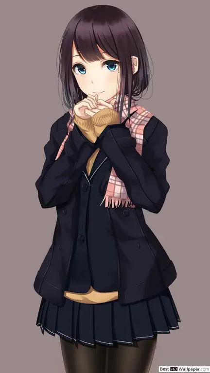 Gambar sekelompok siswi SMA dalam anime