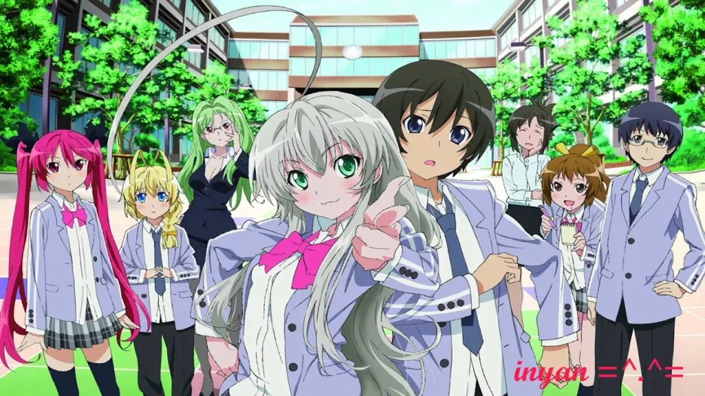 Gambar sepuluh anime harem terbaik dalam satu kolase