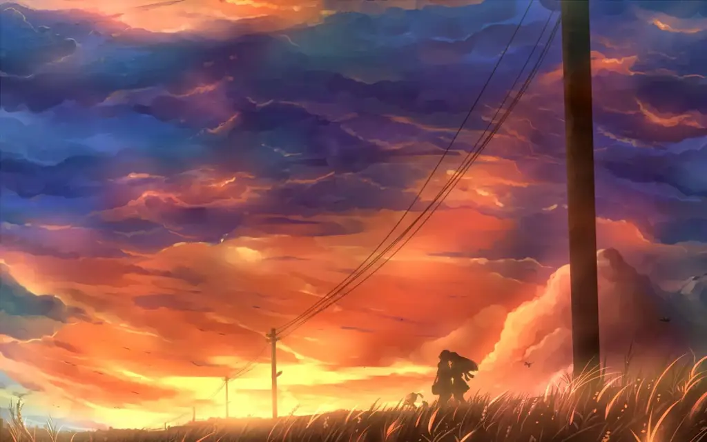 Suasana romantis dalam film anime Pemandangan romantis anime