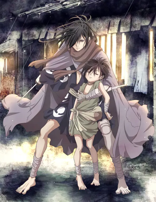 Ilustrasi Hyakkimaru dan Dororo Gambar Hyakkimaru dan Dororo