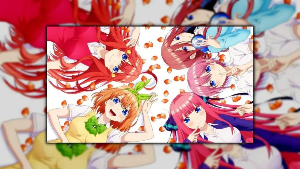 Gambar yang menunjukkan akhir dari anime Gotoubun no Hanayome